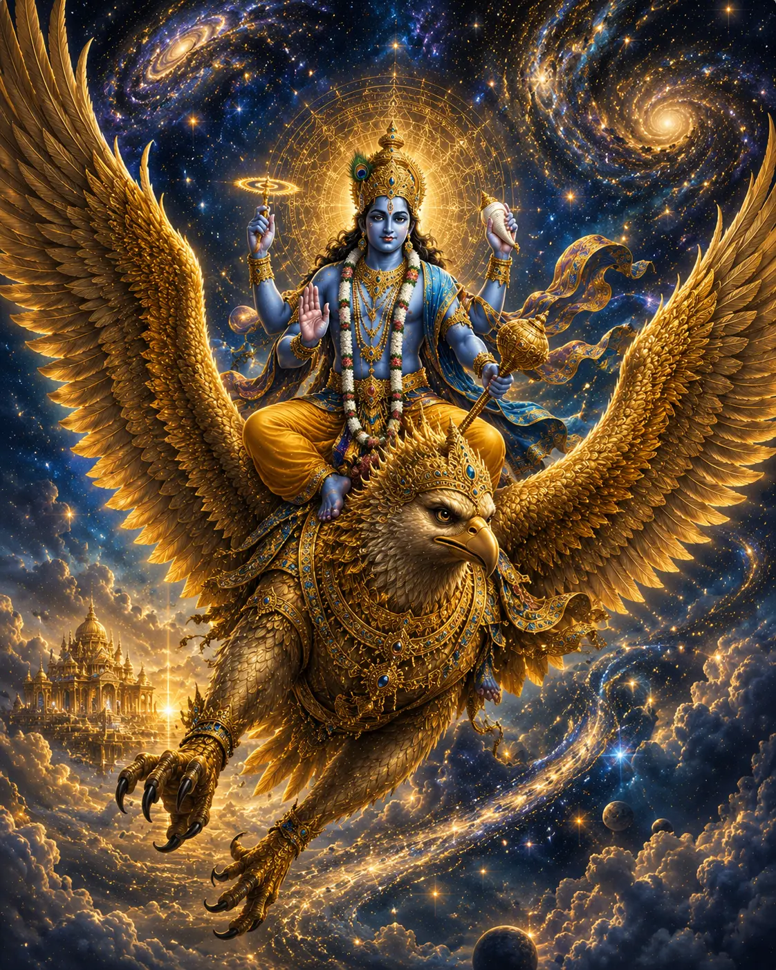 Vishnu Riding Garuda Wall Art