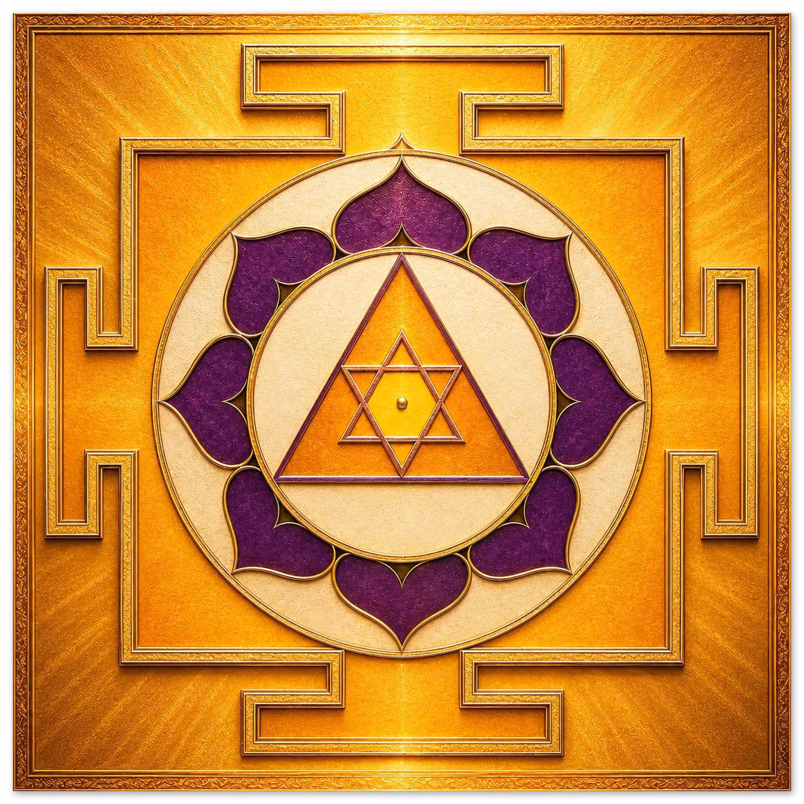 Ganesh Yantra print framed and displayed on a wall