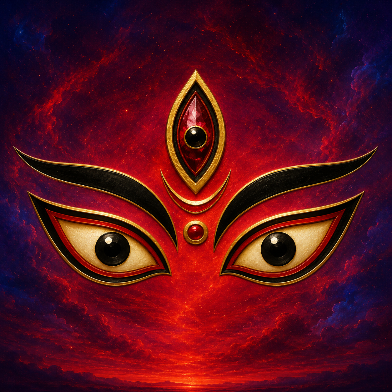 Goddess Durga Minimalist Wall Art