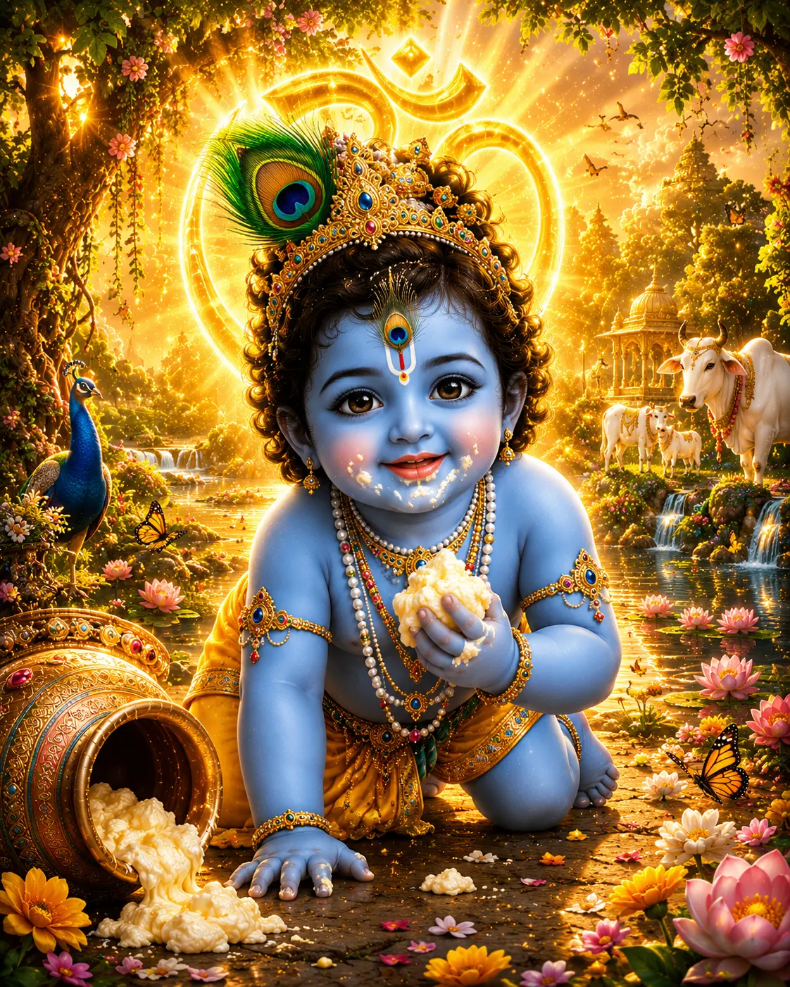 Baby Krishna Bala Gopal Wall Art