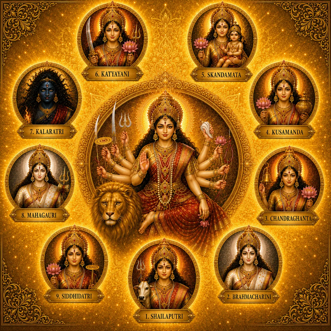 Navadurga Nine Forms Wall Art